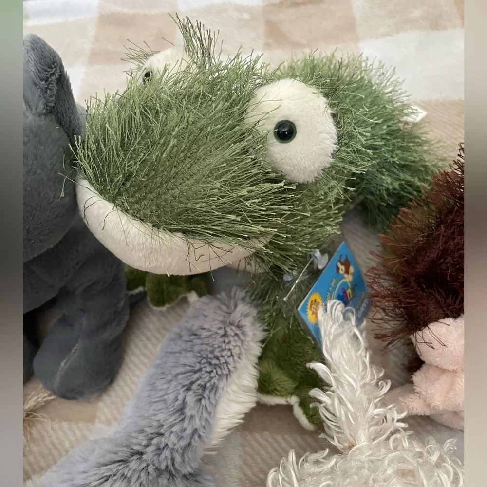 Lot of 11 Webkinz toys, Cats, Dogs, Racoon, and Monkey. Only the frog has a code